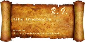 Rikk Innocencia névjegykártya
